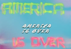 Untitled (AMERICA IS OVER), Contemporary Painting On Paper, 2018