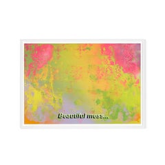 Untitled (Beautiful mess...), Framed Contemporary Painting On Paper, 2018