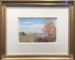 19th Century Watercolor, View of Lyme, Connecticut, 1863