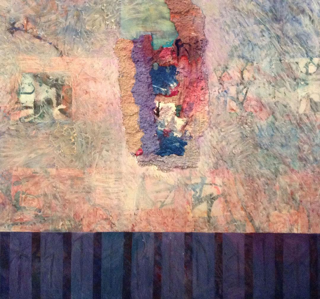 Sconia – zeitgenössisches, abstraktes, strukturiertes, farbenfrohes Gemälde in Mischtechnik auf Leinwand