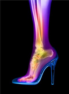 Femme Fatale -contemporary black and purple high heels inkjet print on paper