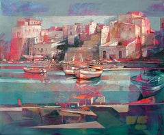 Castellamare del golfo, Sicily - contemporary Italian landscape seaside boats