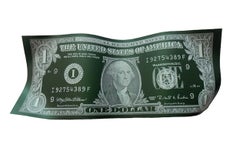 Dollar Bill Green - gravierte Skulptur aus poliertem:: eloxiertem Aluminium