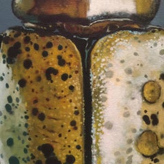 Narmer - contemporary decorative mixed media gold leaf acrylic insect painting