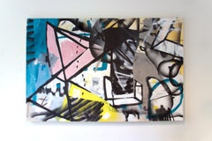 Cut Ups - pittura contemporanea a tecnica mista con graffiti astratti e colorati