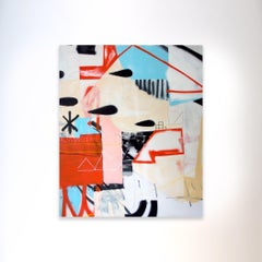 Elements - contemporary abstract graffiti mixed media painting on canvas