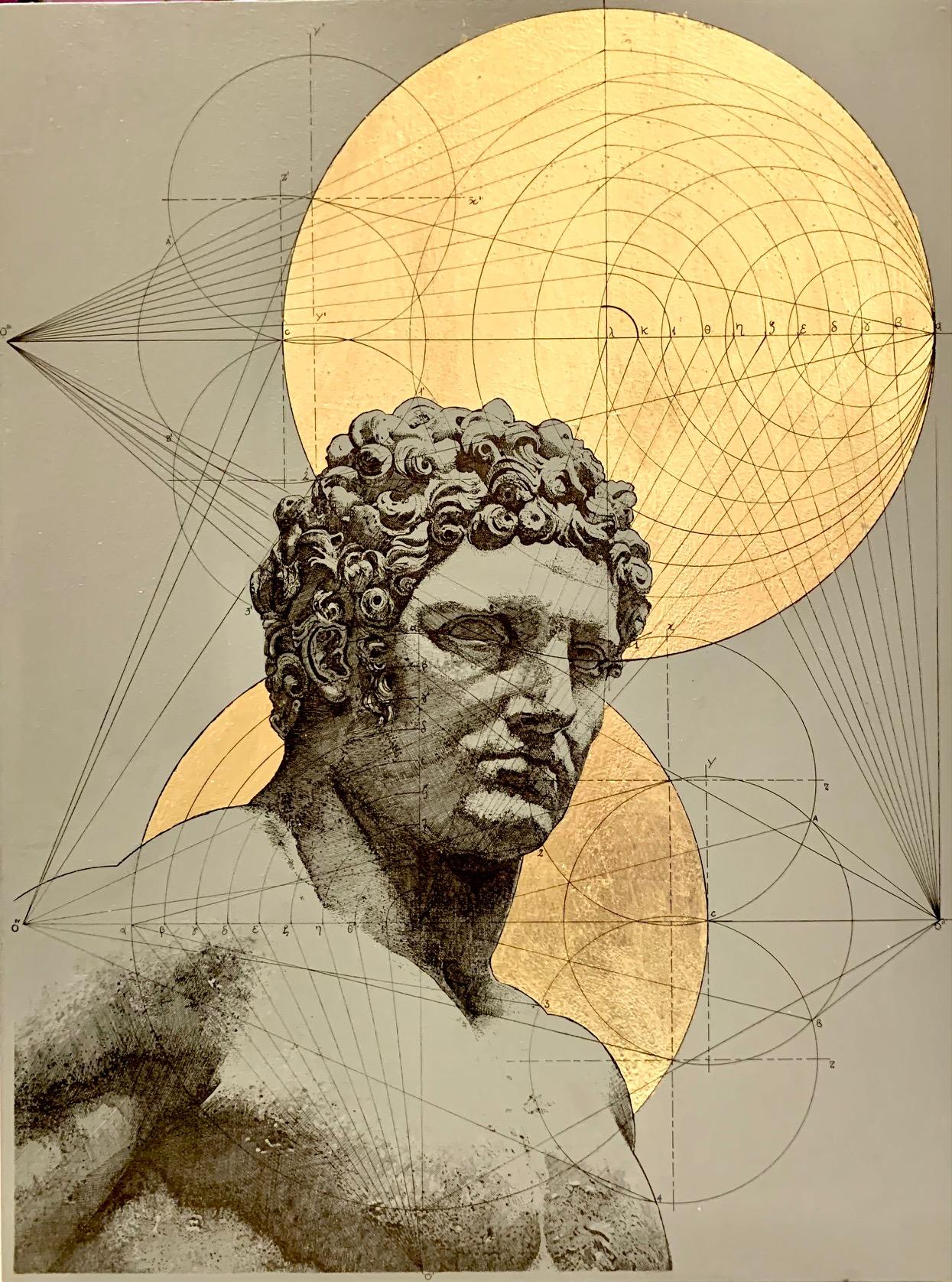 Marco Araldi Portrait - Hercules - geometrical deconstruction of a Roman statue of young Hercules