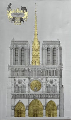 Notre Dame - contemporary technical drawing architecture cathedral Paris