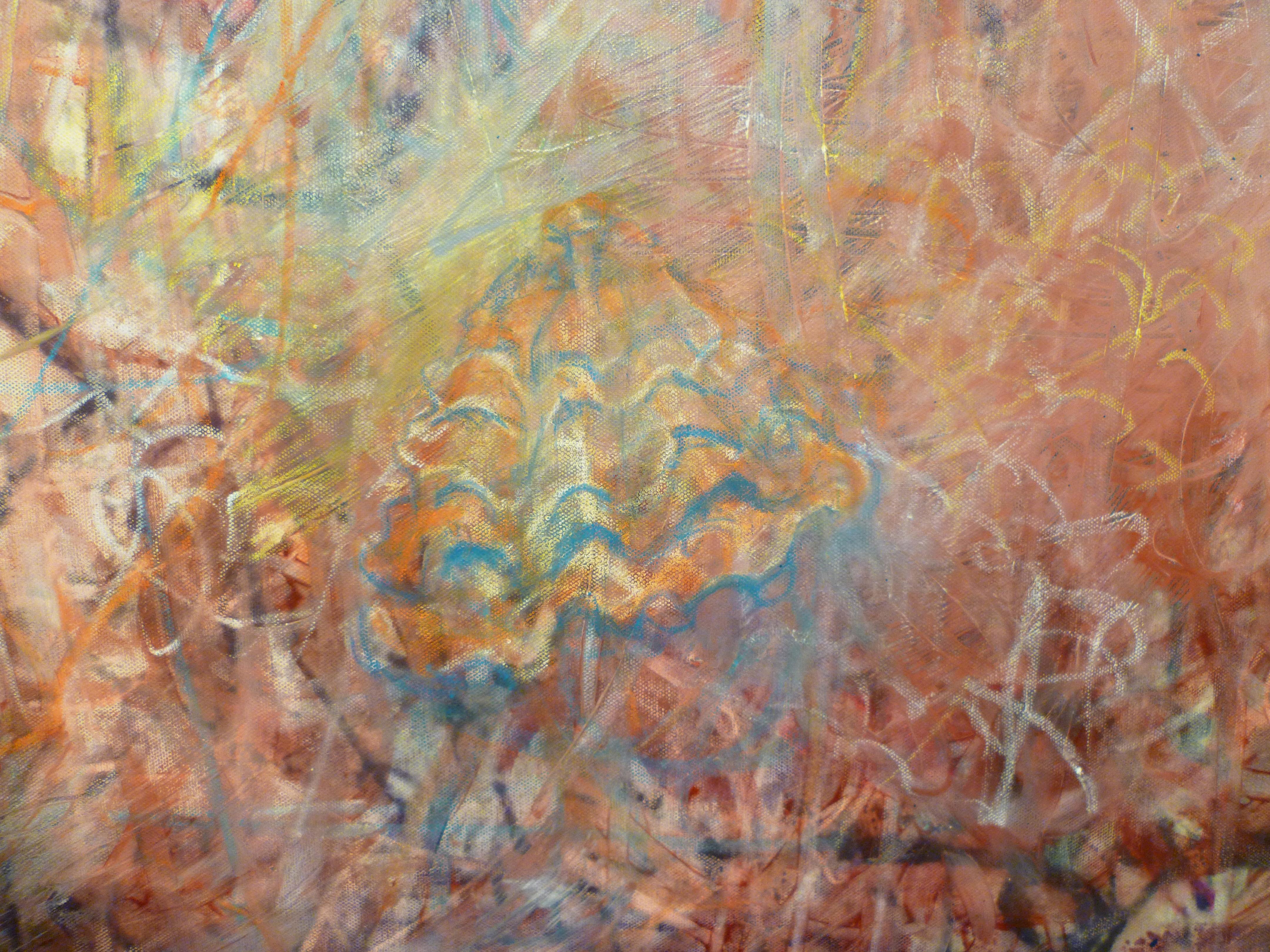 Tamara Negev - pintura contemporánea abstracta al pastel claro en técnica mixta sobre lienzo - Painting de John Butterworth