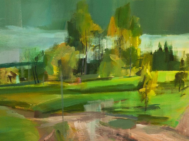 Peter Pauko The Road I Contemporary Acrylic Landscape Painting The Road I Contemporary Acrylic Landscape Painting On Canvas By Peter Pauko