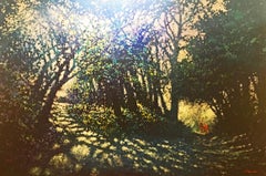 Hampstead U-turn - impressionist green landscape park oil on canvas