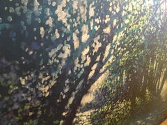 Hampstead U-turn - impressionist green landscape park oil on canvas