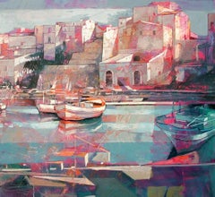 Castellamare del golfo, Sicily - contemporary Italian landscape seaside boats