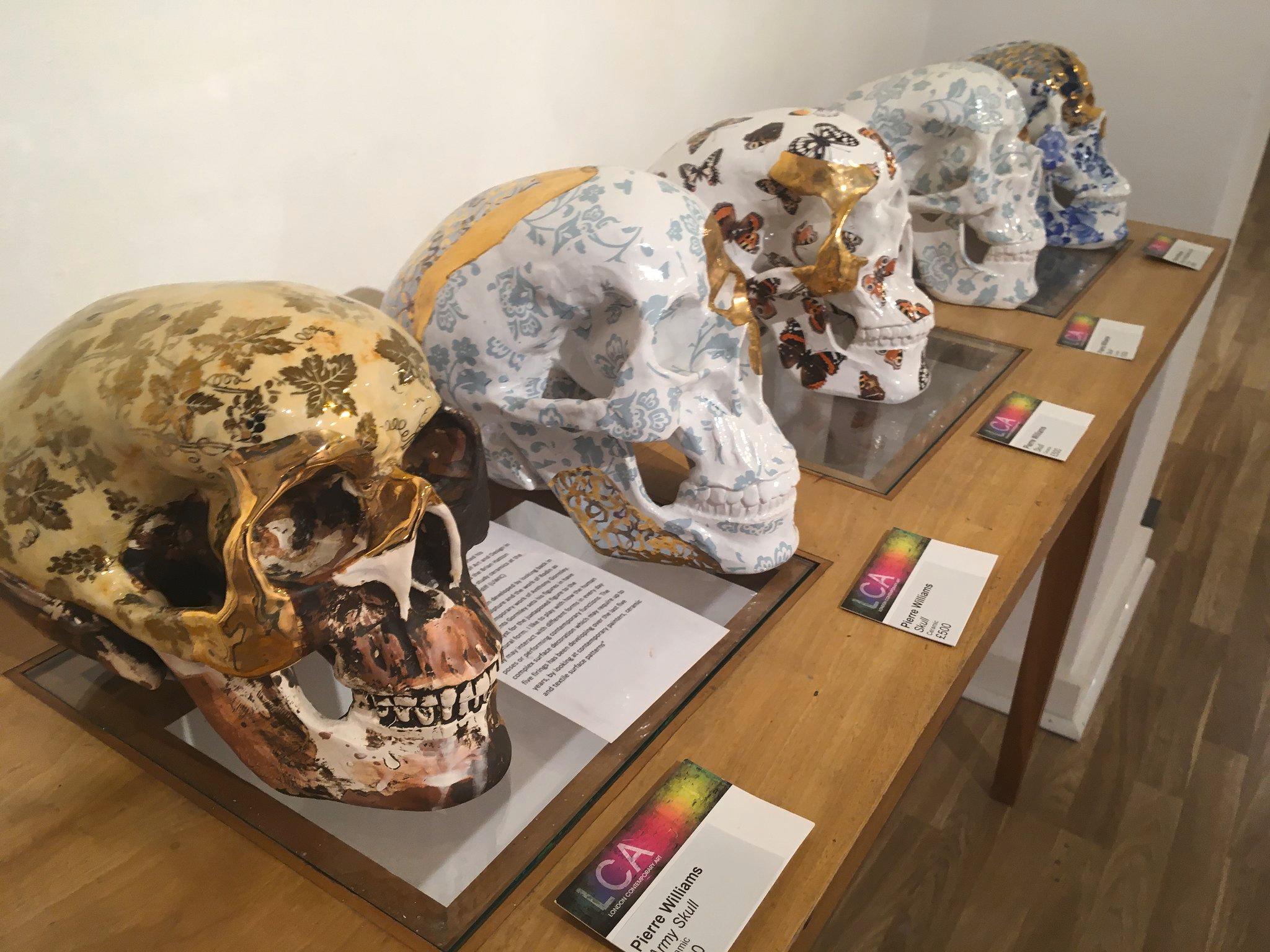 Vineyard Camouflage Skull - contemporary ceramic vanity sculpture 1