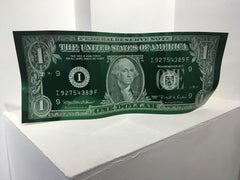 Dollar Bill Green -  engraved polished anodized aluminium sculpture
