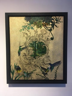 Oro 48 - exotic birds on gold background