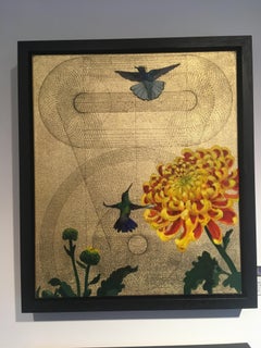 Oro 46 - exotic birds against gold background