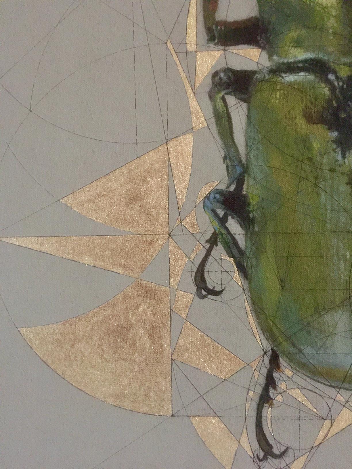 stag beetle painting