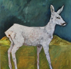The White Hart - contemporary nature animal acrylic painting