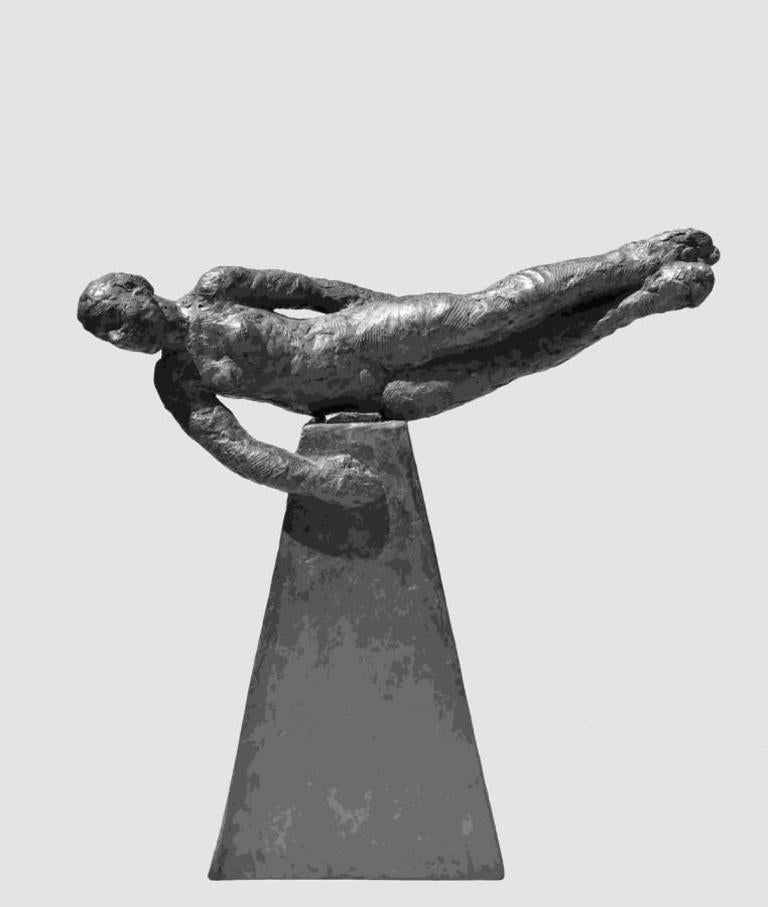 Manny Woodard Nude Sculpture – As Things Should Be - zeitgenössische figurative Skulptur aus Bronze und Graphitharz