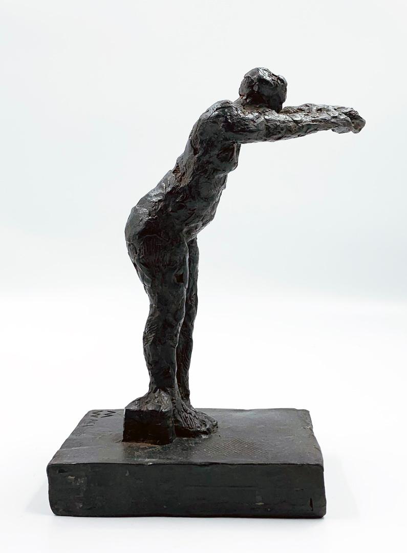 Dancing with my Handbag - contemporary figurative bronze sculpture