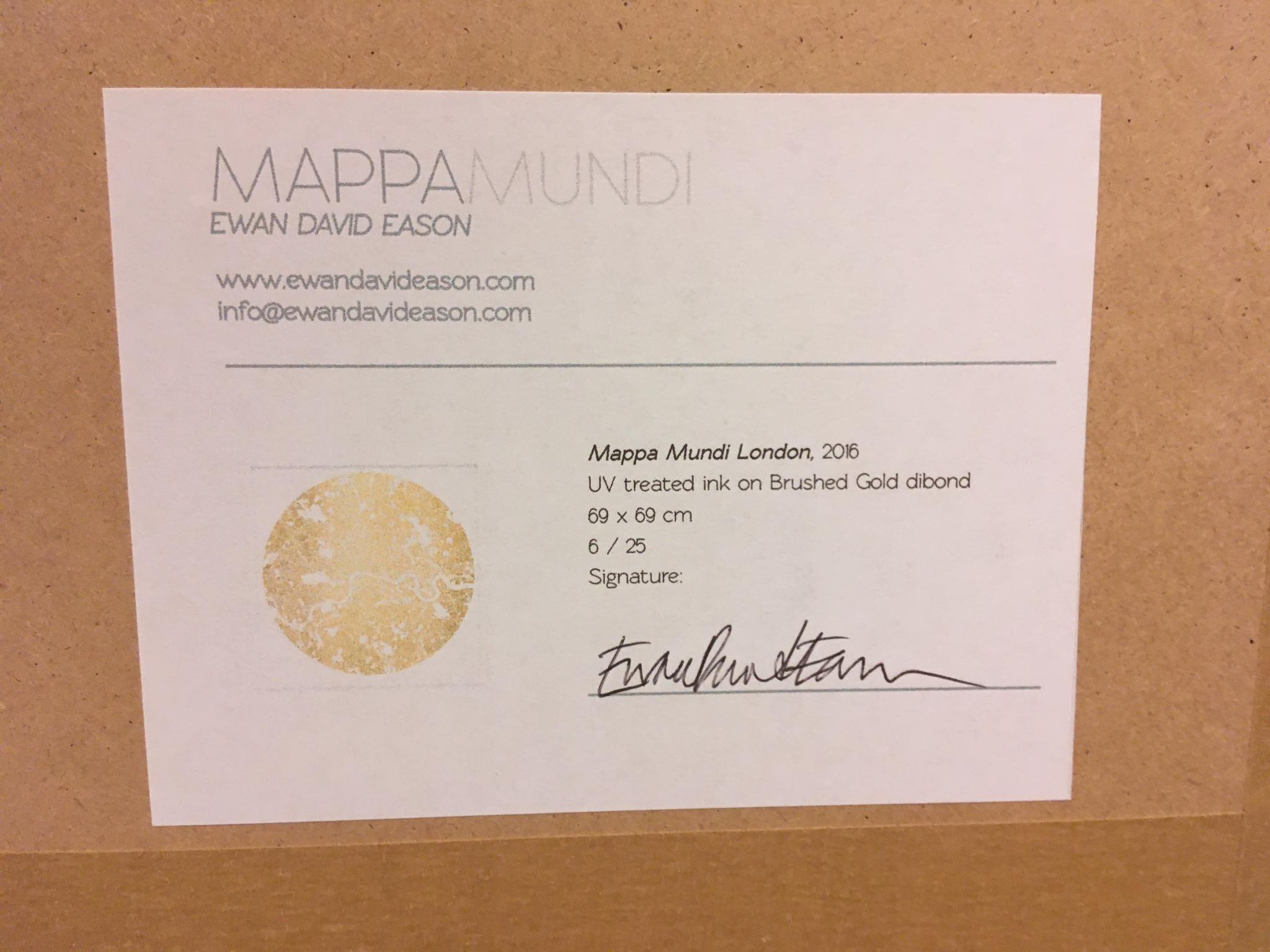 Gold Mappa Mundi London, white - contemporary gold foil London map print For Sale 3