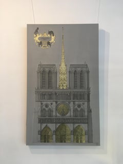 Notre Dame - contemporary technical drawing architecture cathedral Paris