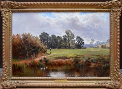 In the Valley of the Taw, Devon - 19th Century English Landscape Oil Painting