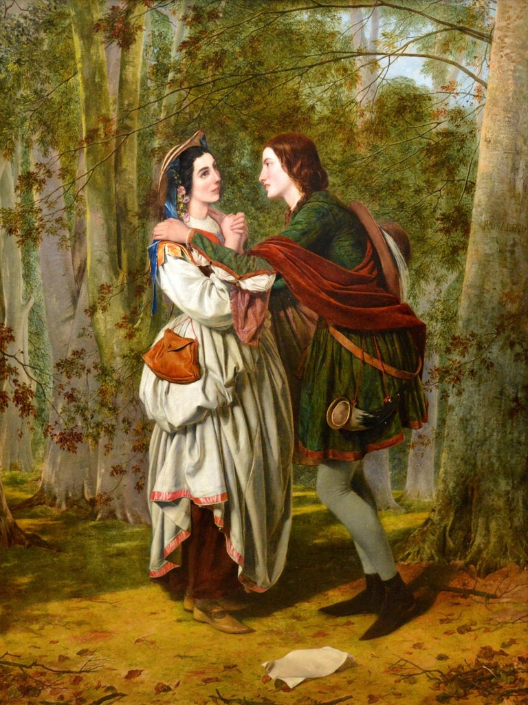 Henry Nelson O'Neil Rosalind and Celia, As You Like It 19thC Oil
