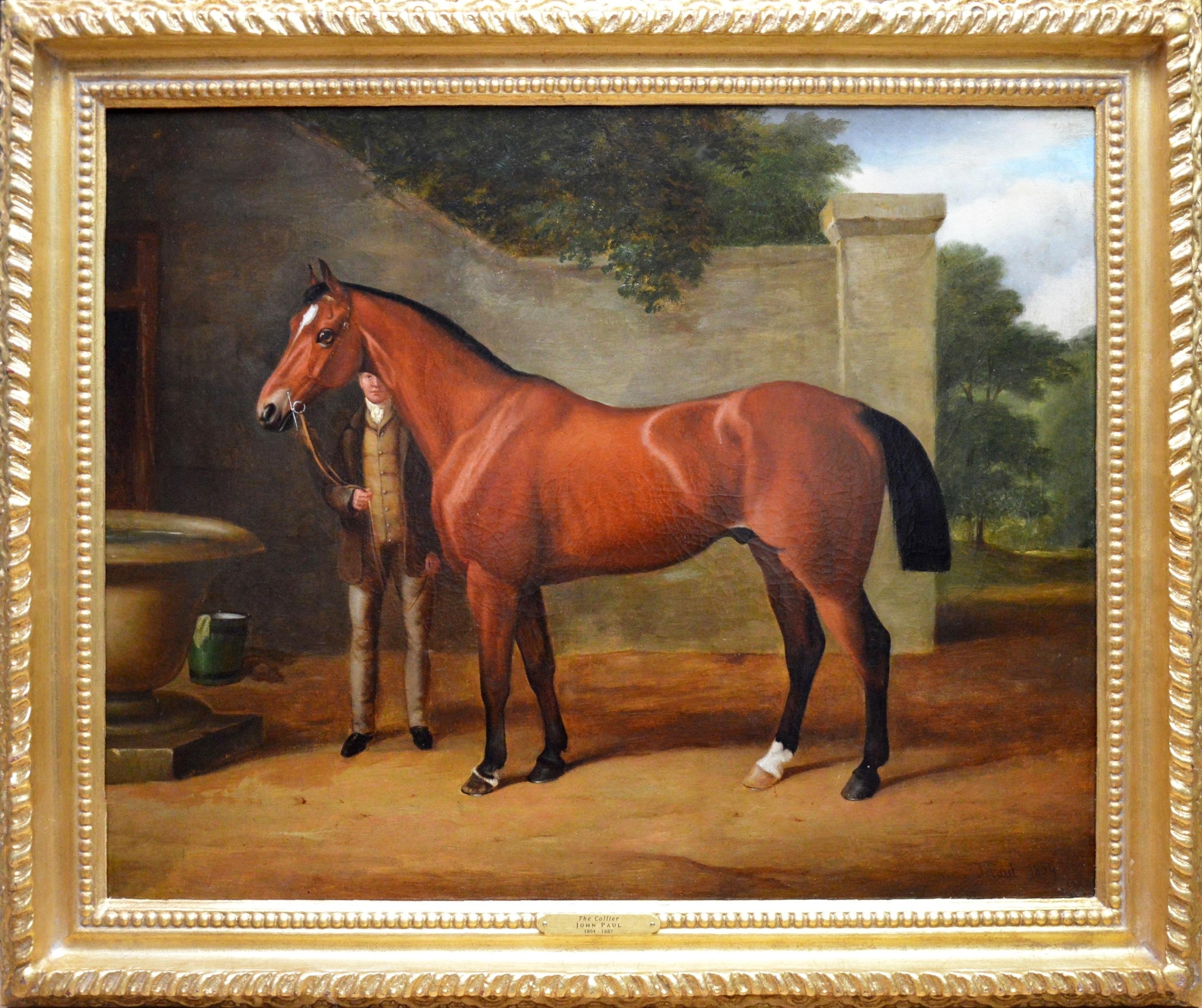John Paul Portrait Painting - The Collier - Mid 19th Century Equine Oil Painting Portrait English Thoroughbred