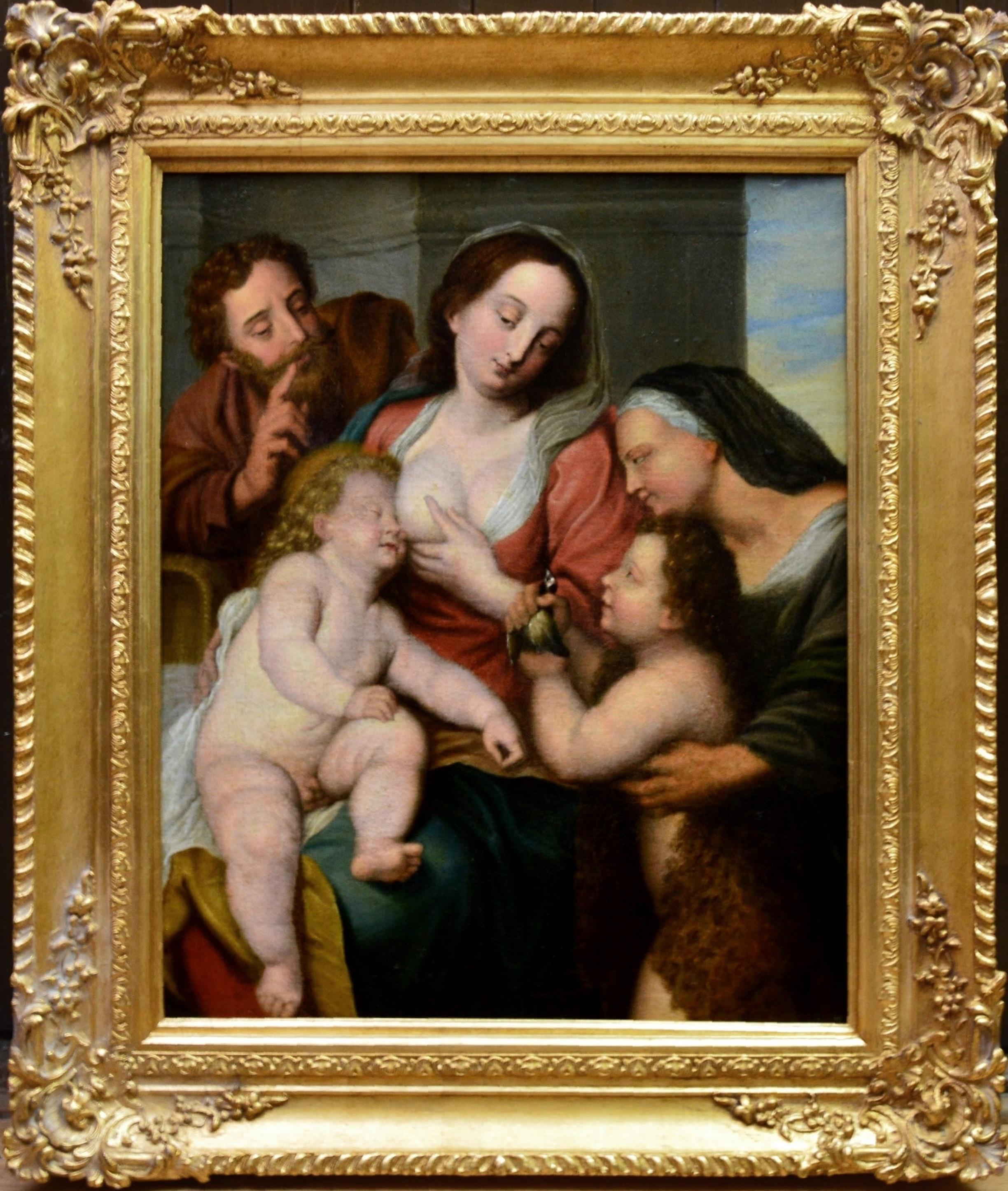 Peter Paul Rubens (studio of) Figurative Painting - The Holy Family - 17th Century Old Master Oil Painting - Peter Paul Rubens