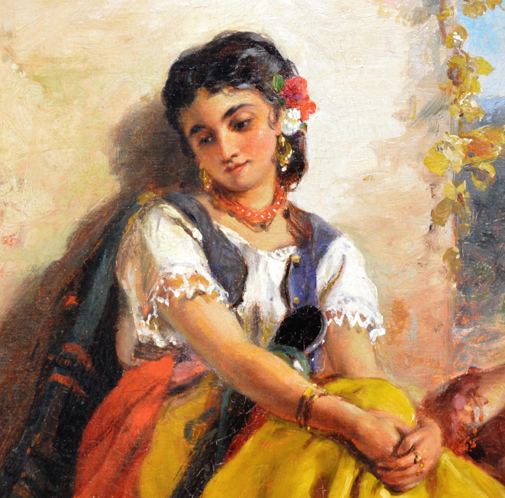 Chicas Gitanas - 19th Century Orientalist Oil Painting Beautiful Spanish Girls 1