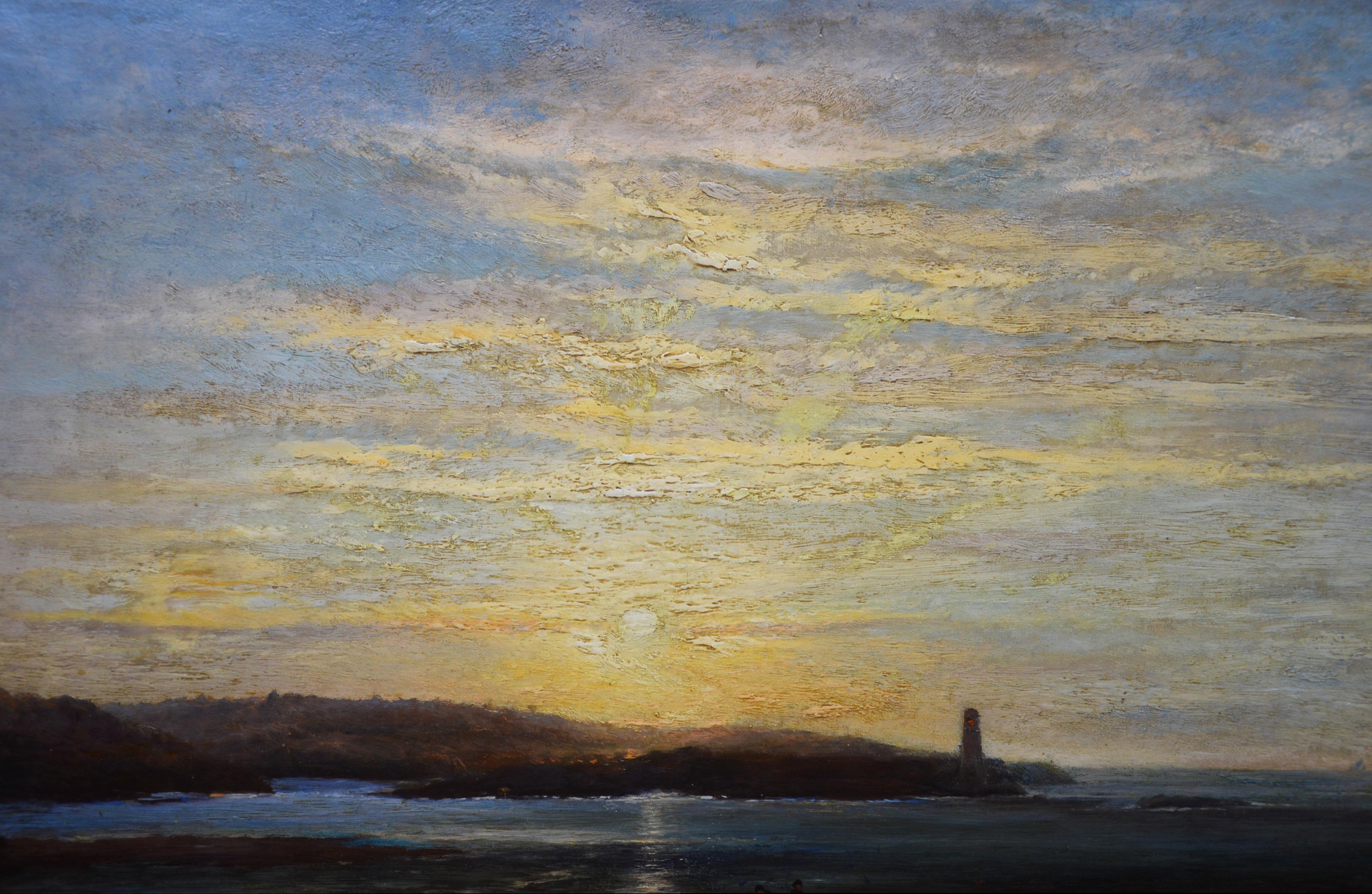 Sunset, Caernarfon Bay - 19th Century Oil Painting North Wales Coastal Landscape 2