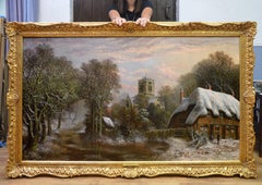 Ringwood, Hampshire - 19th Century Winter Landscape Oil Painting 1879