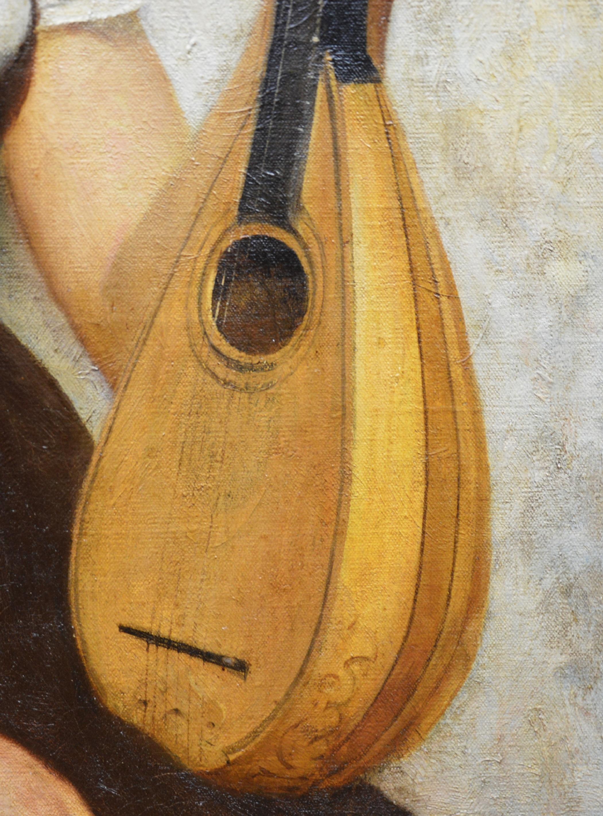 La Jeune Musicienne - 19th Century French Belle Epoque Oil Painting Portrait 1