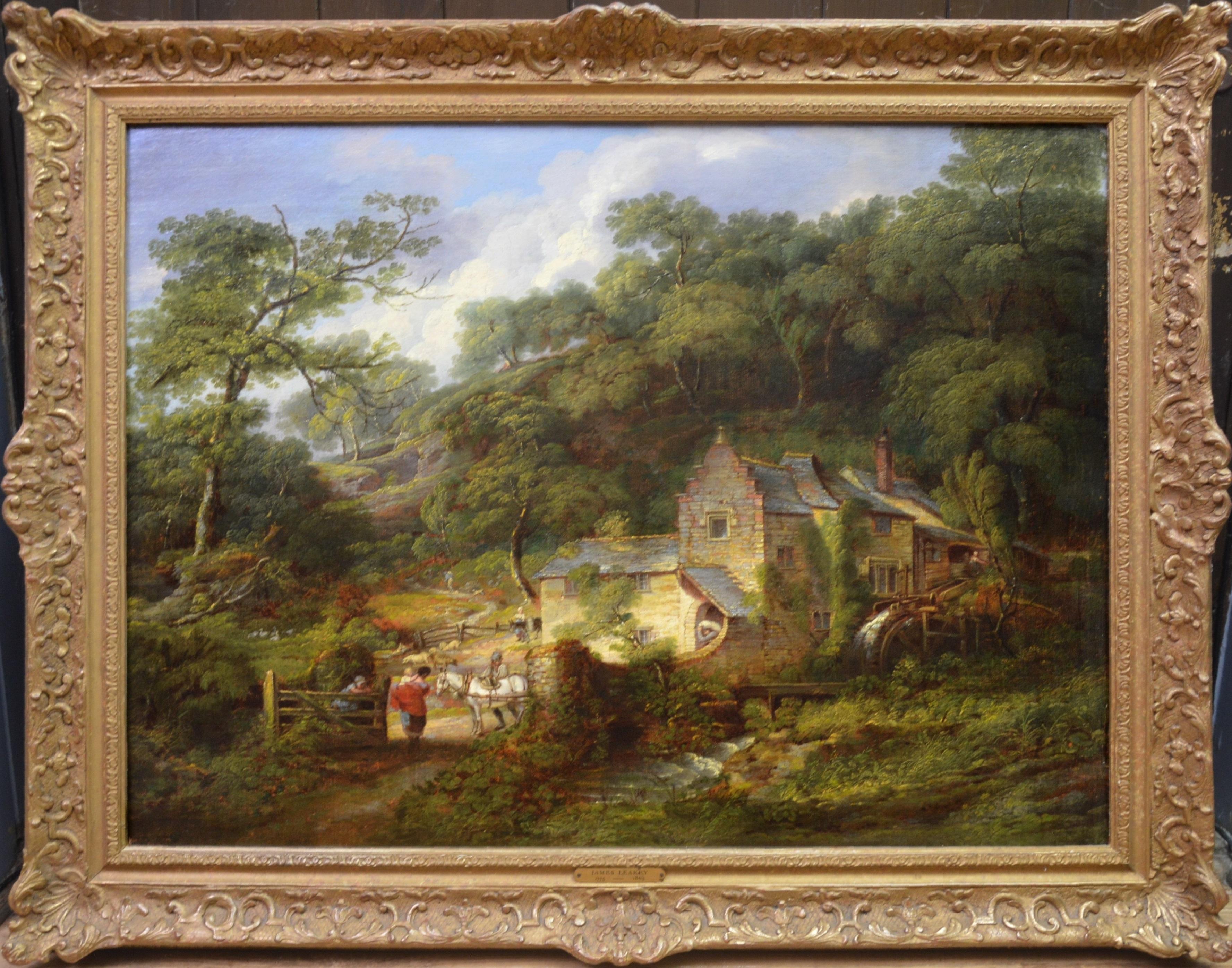 James Leakey Landscape Painting - Berry Pomeroy Mill - 19th Century English Landscape Oil Painting Albert Museum