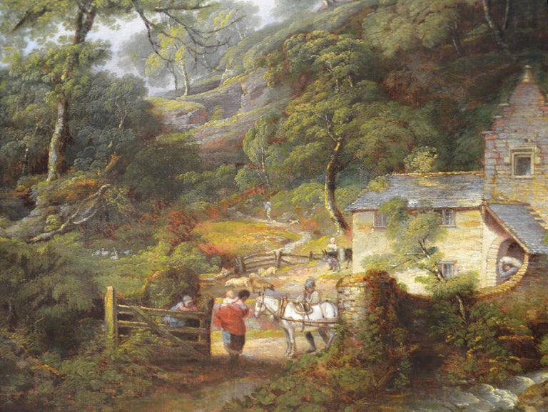 James Leakey - Berry Pomeroy Mill - 19th Century English Landscape Oil ...