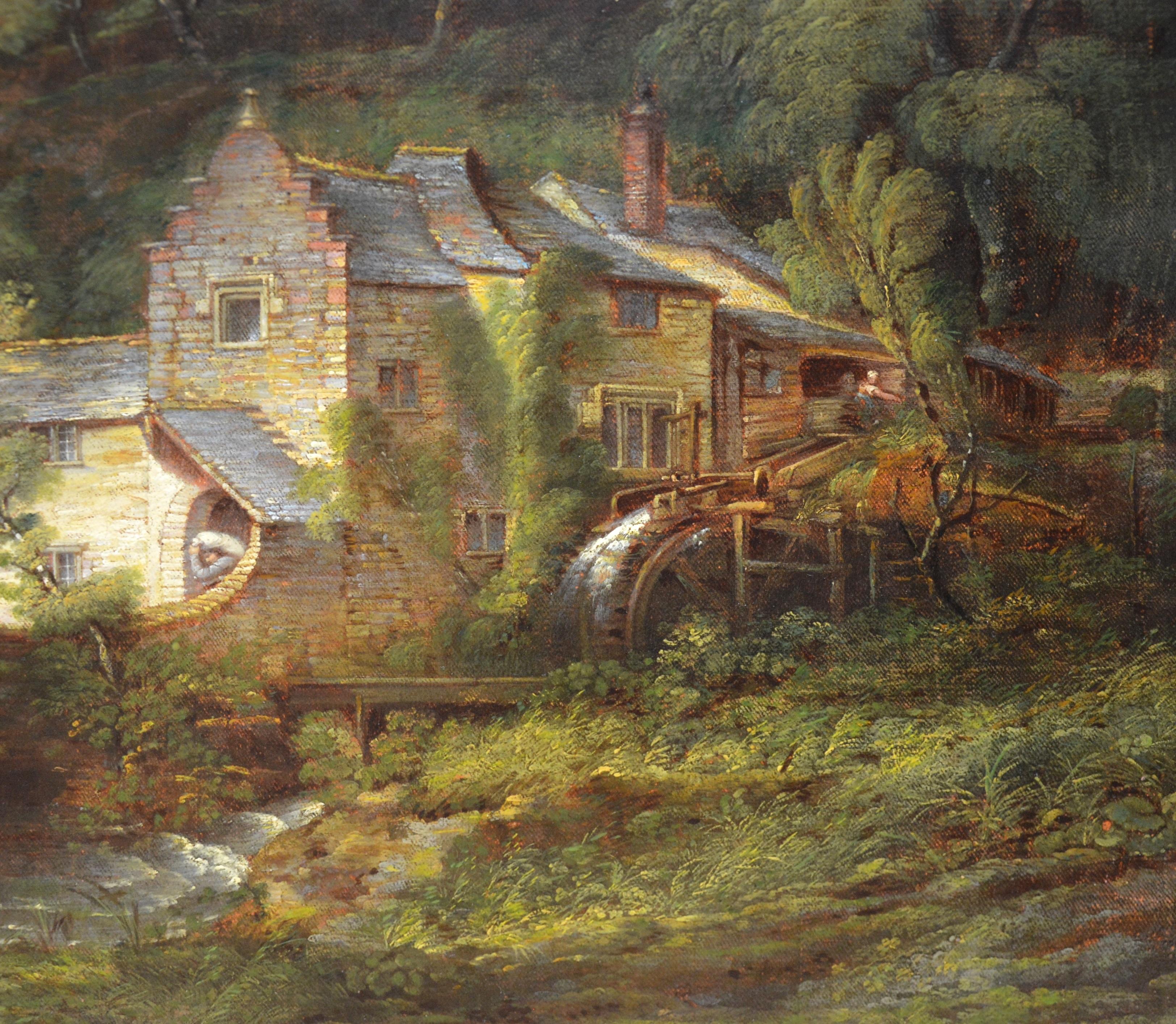 Berry Pomeroy Mill - 19th Century English Landscape Oil Painting Albert Museum 1