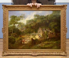 Berry Pomeroy Mill - 19th Century English Landscape Oil Painting Albert Museum