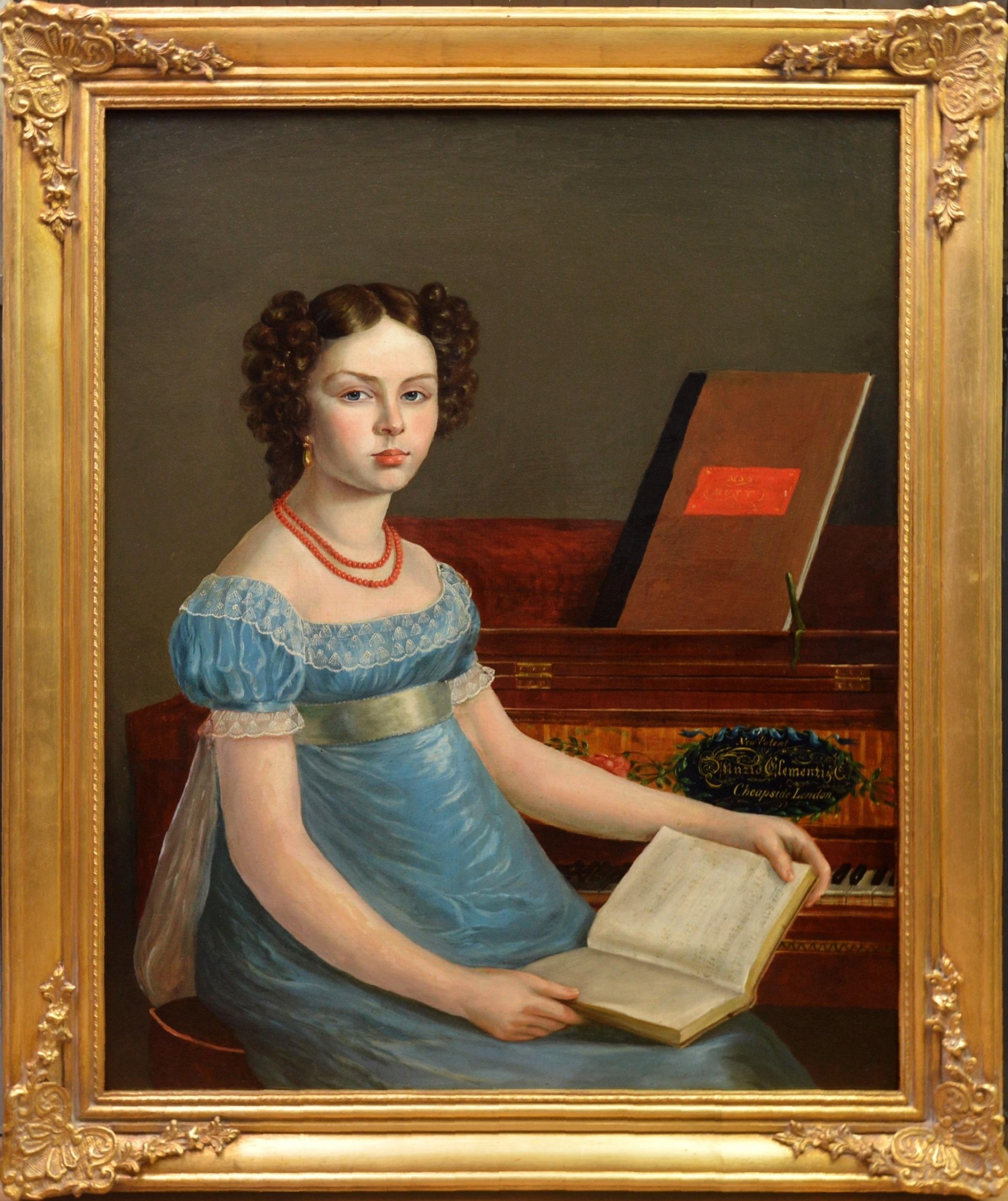 Thomas Hardy Portrait Painting - Emma Gisborne Clementi - Georgian Girl at the Piano - Wife of Muzio Clementi