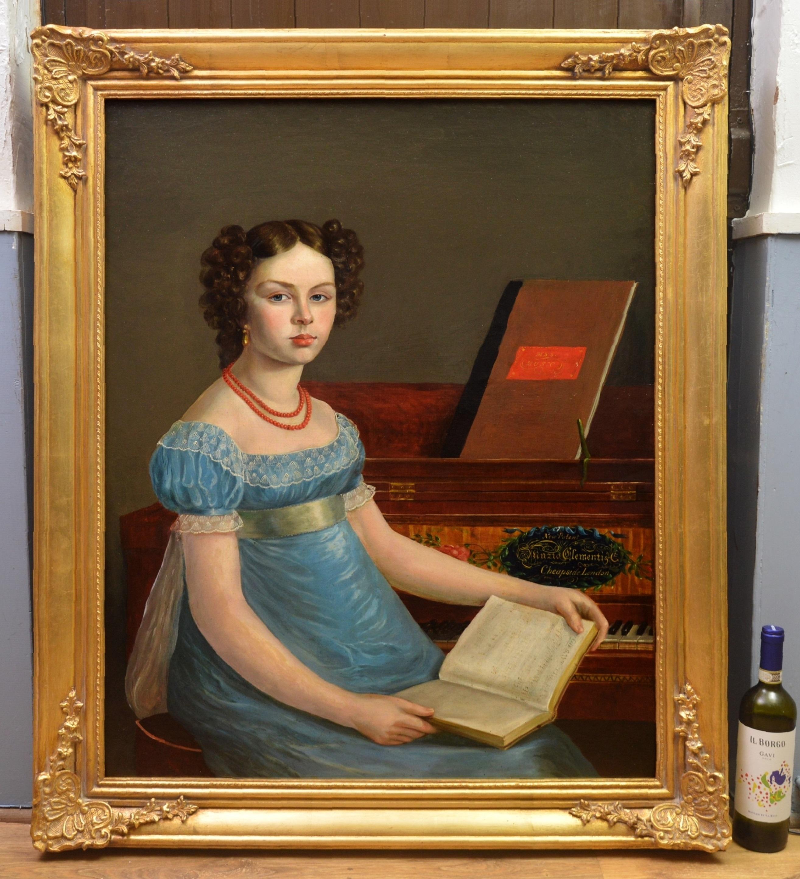 Emma Gisborne Clementi - Georgian Girl at the Piano - Wife of Muzio Clementi - Painting by Thomas Hardy