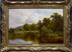 The River Thames - 19th Century English Landscape Oil Painting 