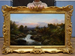 Garford Bridge, Dartmoor - 19th Century Landscape Oil Painting - Sherlock Holmes