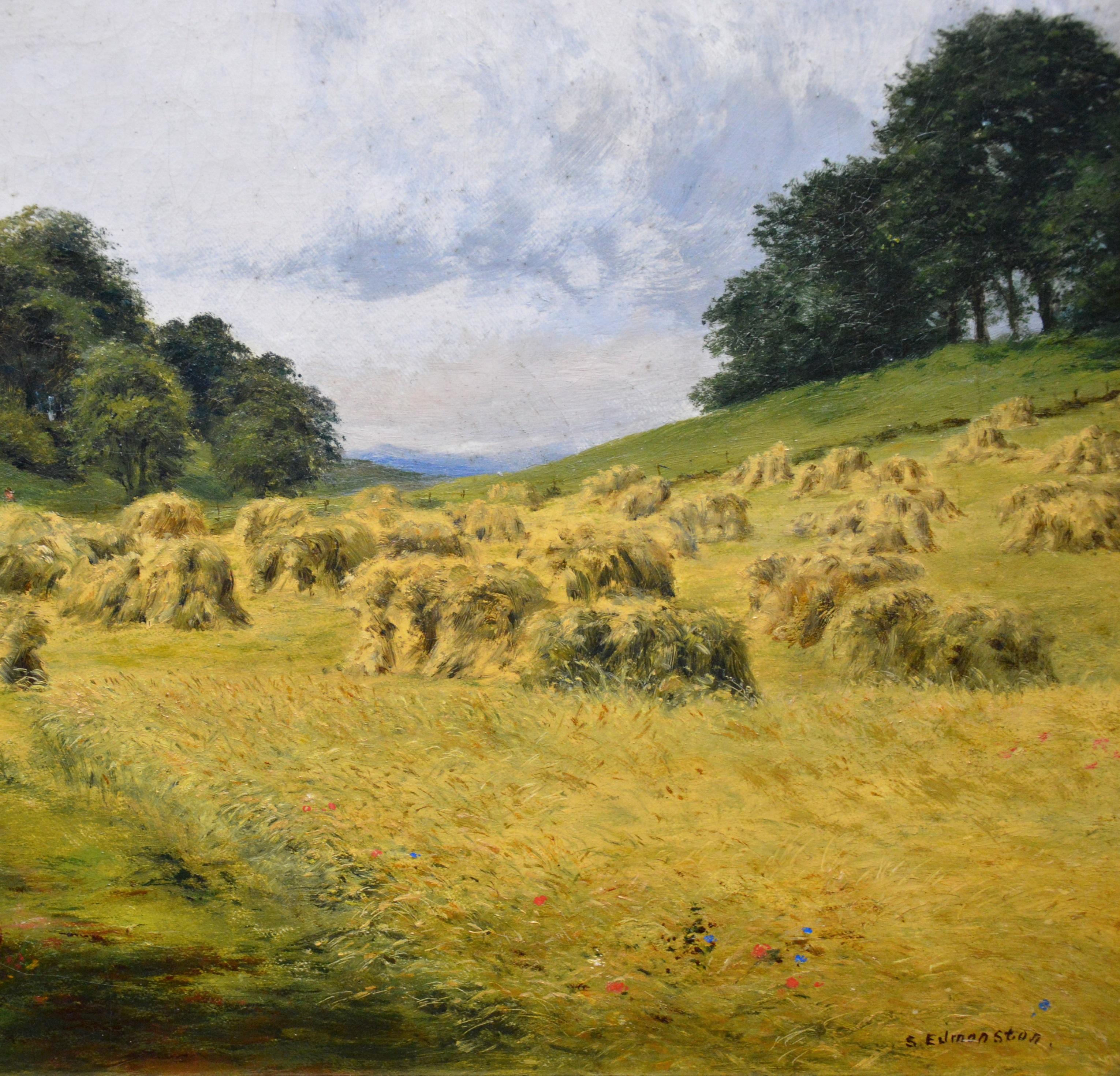 La moisson - peinture à l'huile paysage d'été du 19ème siècle 3