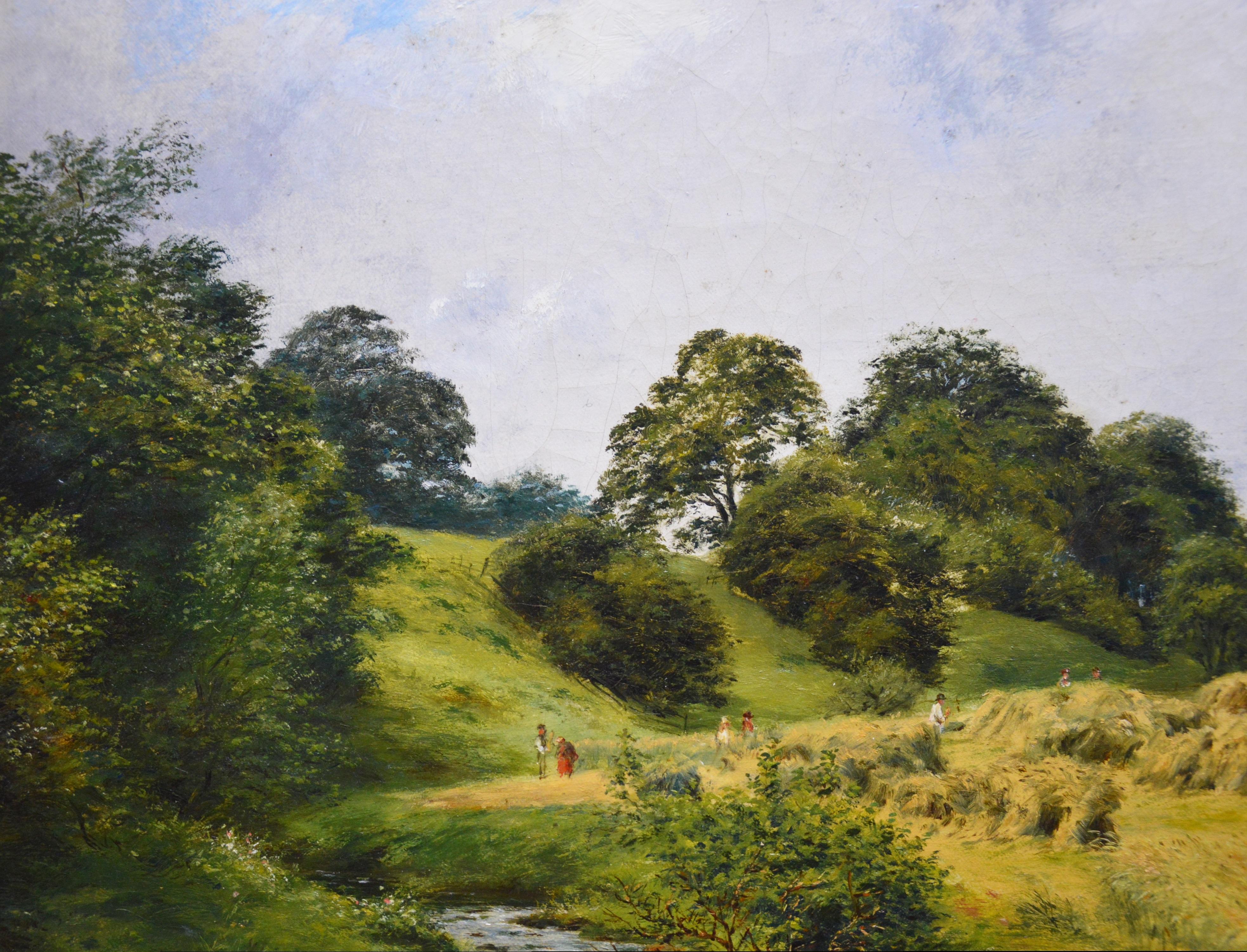La moisson - peinture à l'huile paysage d'été du 19ème siècle 1