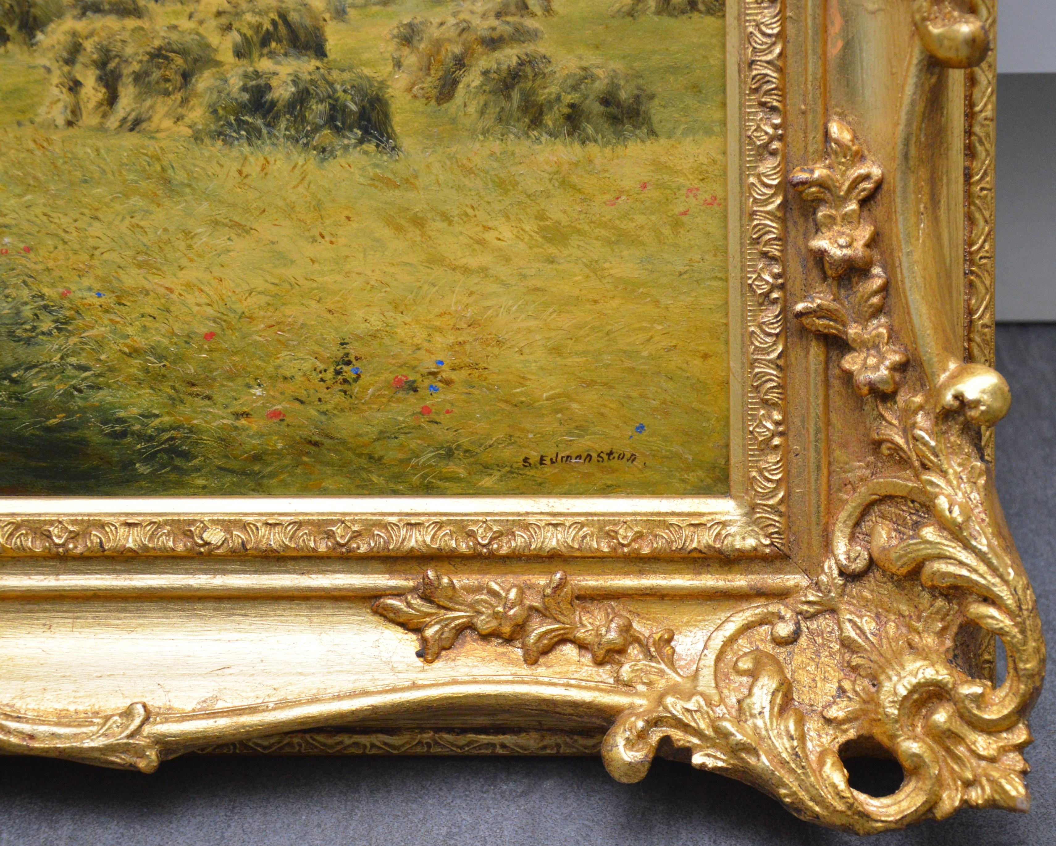 La moisson - peinture à l'huile paysage d'été du 19ème siècle 5