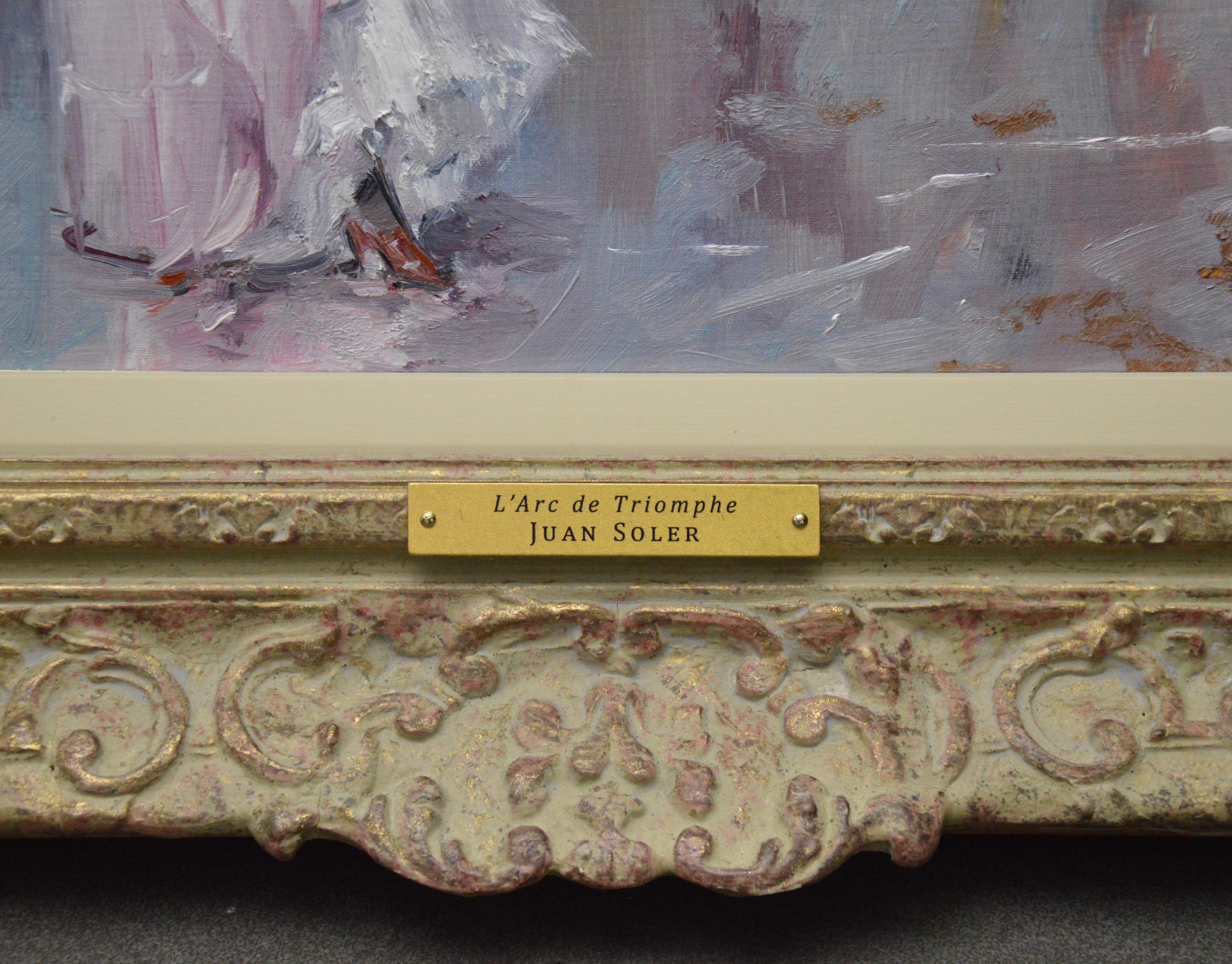 L'arc de Triomphe - Post Impressionist Oil Painting of Belle Epoque Paris 2
