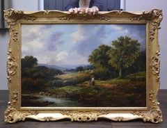 The Wheat Field - 19th Century Landscape Oil Painting of Summer Harvest 1879