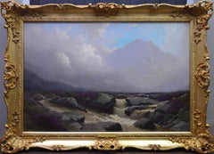 Ben Nevis:: Highlands d'Ecosse - Peinture à l'huile de paysage du 19ème siècle