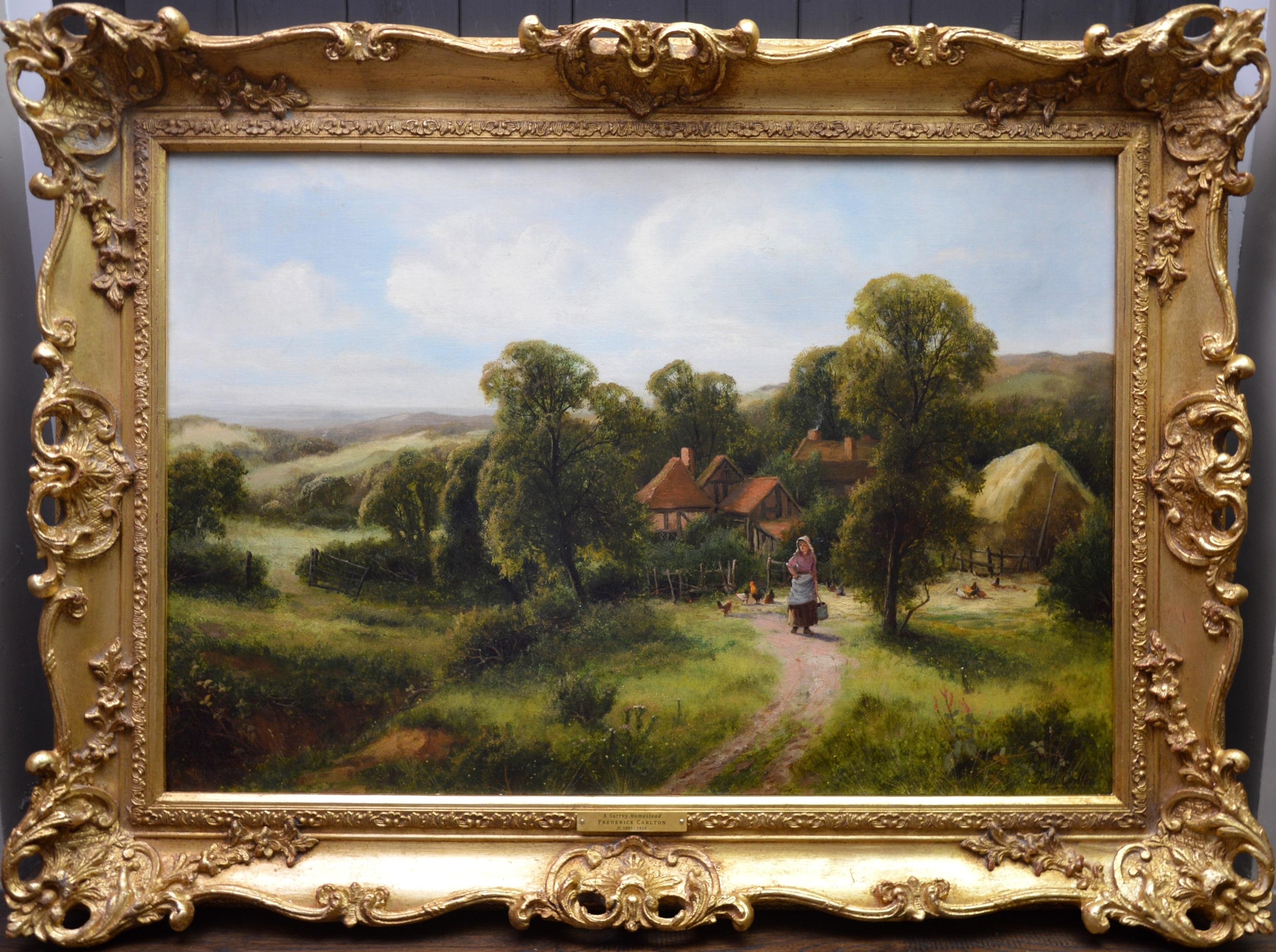 Frederick Carlton Landscape Painting - A Surrey Homestead